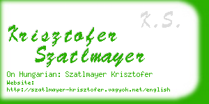 krisztofer szatlmayer business card